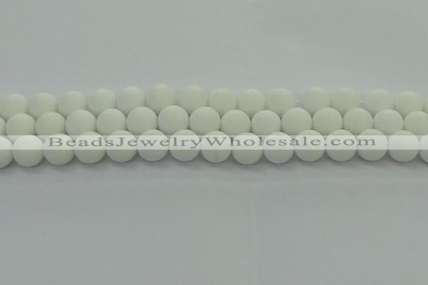 CPB414 15.5 inches 12mm round matte white porcelain beads