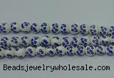 CPB501 15.5 inches 6mm round Painted porcelain beads