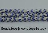 CPB511 15.5 inches 6mm round Painted porcelain beads