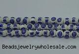 CPB531 15.5 inches 6mm round Painted porcelain beads