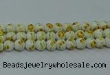 CPB561 15.5 inches 6mm round Painted porcelain beads