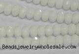 CPB58 15.5 inches 5*8mm faceted rondelle white porcelain beads