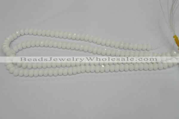 CPB58 15.5 inches 5*8mm faceted rondelle white porcelain beads