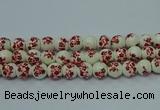 CPB611 15.5 inches 6mm round Painted porcelain beads