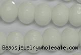 CPB62 15.5 inches 12*16mm faceted rondelle white porcelain beads