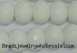 CPB63 15.5 inches 13*18mm faceted rondelle white porcelain beads