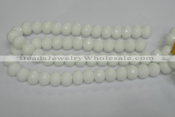 CPB63 15.5 inches 13*18mm faceted rondelle white porcelain beads