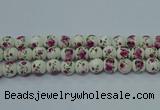 CPB631 15.5 inches 6mm round Painted porcelain beads