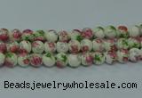 CPB651 15.5 inches 6mm round Painted porcelain beads