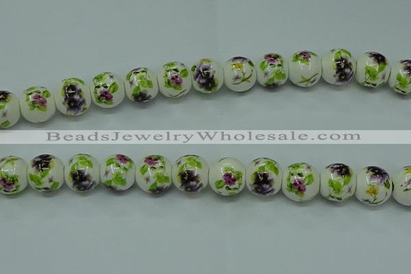 CPB661 15.5 inches 6mm round Painted porcelain beads