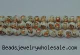 CPB671 15.5 inches 6mm round Painted porcelain beads