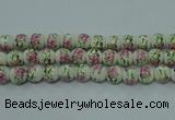 CPB681 15.5 inches 6mm round Painted porcelain beads