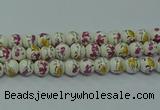 CPB691 15.5 inches 6mm round Painted porcelain beads