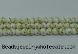 CPB721 15.5 inches 6mm round Painted porcelain beads