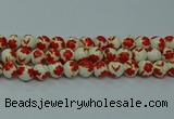 CPB761 15.5 inches 6mm round Painted porcelain beads