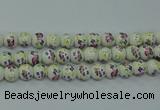 CPB771 15.5 inches 6mm round Painted porcelain beads