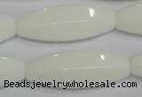 CPB82 15.5 inches 15*40mm rice white porcelain beads wholesale