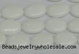 CPB86 15.5 inches 12*16mm oval white porcelain beads wholesale