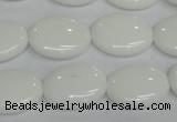 CPB88 15.5 inches 15*20mm oval white porcelain beads wholesale