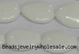 CPB92 15.5 inches 18*25mm flat teardrop white porcelain beads wholesale