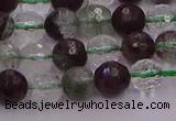 CPC10 15.5 inches 6mm faceted round green phantom quartz beads