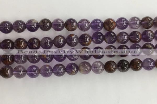 CPC661 15.5 inches 8mm round purple phantom quartz beads