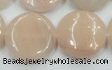 CPI10 15.5 inches 25mm flat round pink aventurine jade beads wholesale