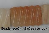 CPI156 15.5 inches 25*35mm carved rectangle pink aventurine jade beads