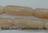 CPI38 15.5 inches 12*40mm rice pink aventurine jade beads