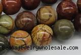 CPJ03 15.5 inches 16mm round picasso jasper beads wholesale