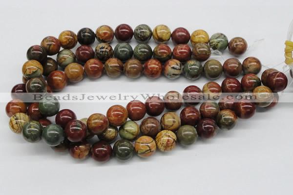 CPJ03 15.5 inches 16mm round picasso jasper beads wholesale