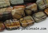 CPJ09 15.5 inches 12*16mm rectangle picasso jasper beads wholesale