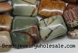 CPJ11 15.5 inches 15*20mm rectangle picasso jasper beads wholesale