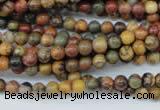 CPJ151 15.5 inches 4mm round picasso jasper gemstone beads