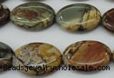 CPJ167 15.5 inches 18*25mm oval picasso jasper gemstone beads