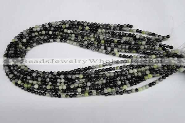 CPJ201 15.5 inches 4mm round green picasso jasper beads