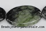 CPJ221 15.5 inches 25*40mm oval green picasso jasper beads