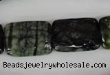 CPJ233 15.5 inches 18*25mm rectangle green picasso jasper beads