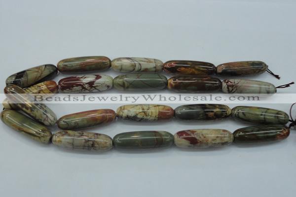 CPJ26 15.5 inches 13*40mm cylinder picasso jasper beads wholesale