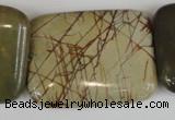 CPJ360 15.5 inches 30*40mm rectangle picasso jasper gemstone beads