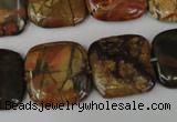 CPJ362 15.5 inches 20*20mm square picasso jasper gemstone beads