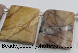 CPJ377 Top drilled 22*26mm trapezoid picasso jasper beads