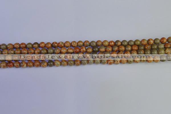 CPJ460 15.5 inches 4mm round African picture jasper beads