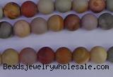 CPJ510 15.5 inches 4mm round matte polychrome jasper beads wholeasle