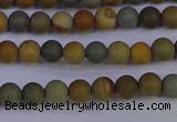 CPJ520 15.5 inches 4mm round matte wildhorse picture jasper beads