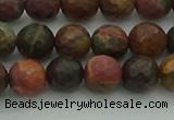 CPJ531 15.5 inches 6mm faceted round picasso jasper beads