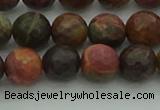 CPJ532 15.5 inches 8mm faceted round picasso jasper beads