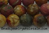 CPJ533 15.5 inches 10mm faceted round picasso jasper beads