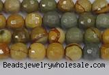 CPJ541 15.5 inches 6mm faceted round wildhorse picture jasper beads