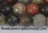 CPJ550 15.5 inches 12mm faceted round polychrome jasper beads